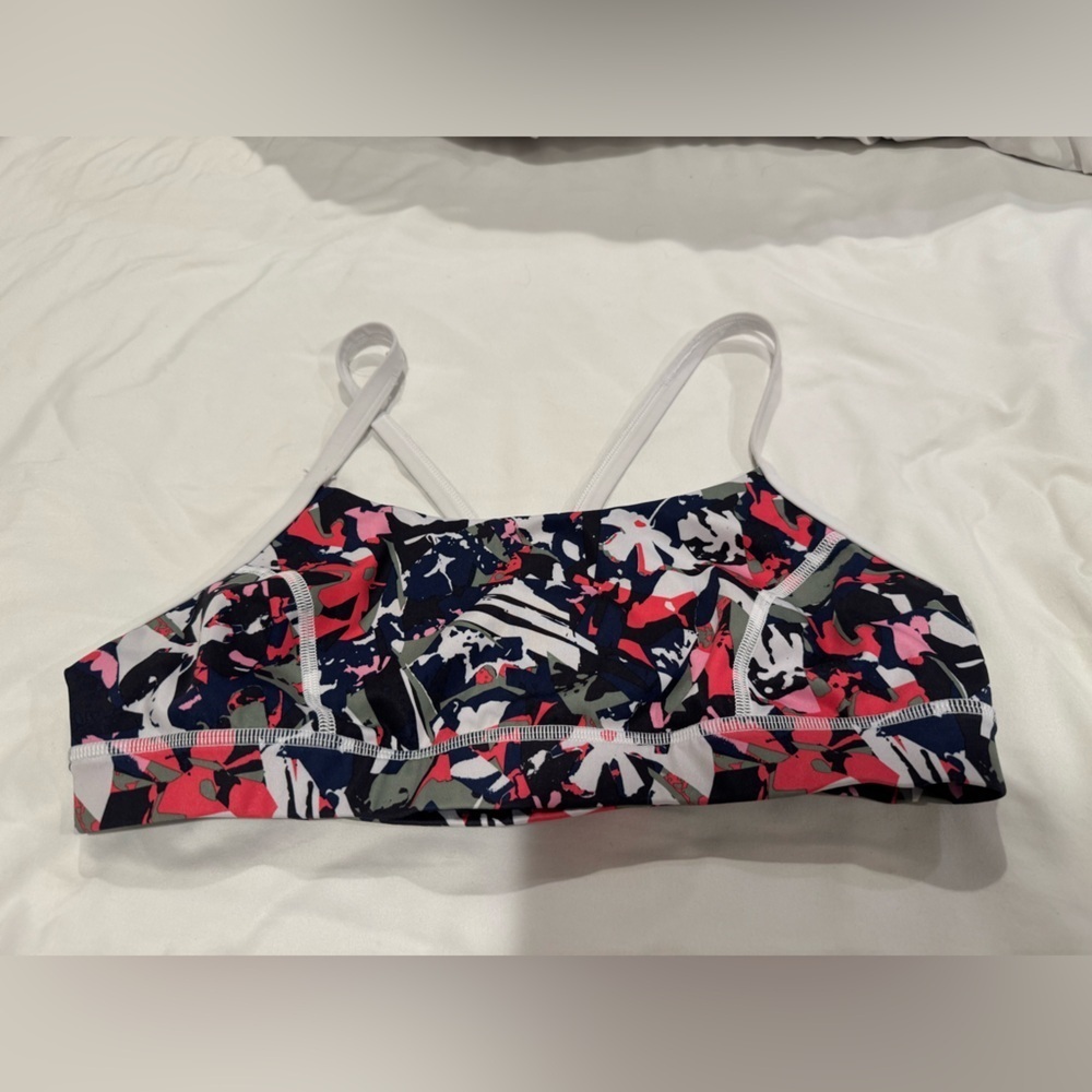 Lululemon Rise & Run Bra Mini Pop Cut Boom Juice Multi White see photos